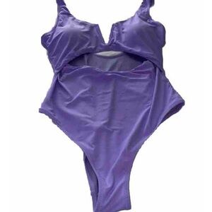 Women’s Large Meyeeka Cut-Out Purple/Lavender Swimsuit. NWOT.